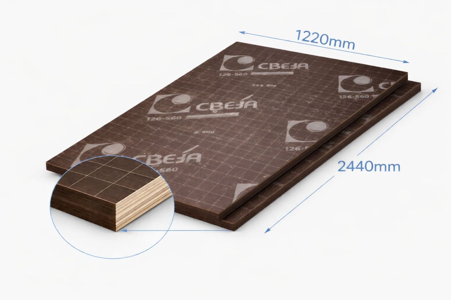 Фанера ФОФ ламинированная 18мм 2440х1220 мм сорт 3/3 березовая DECK 350